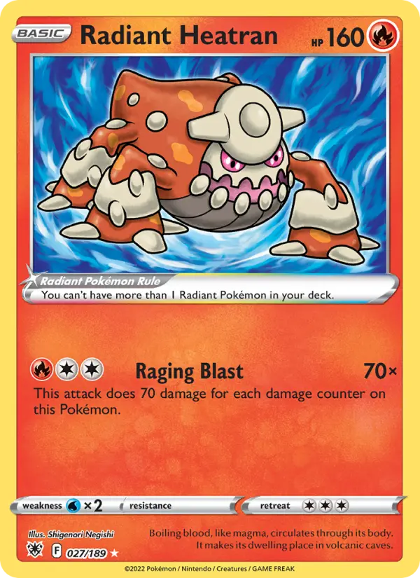 Radiant Heatran Pokémon card