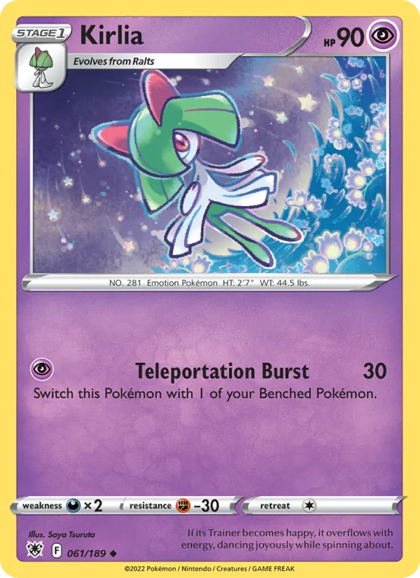 Kirlia Pokémon card