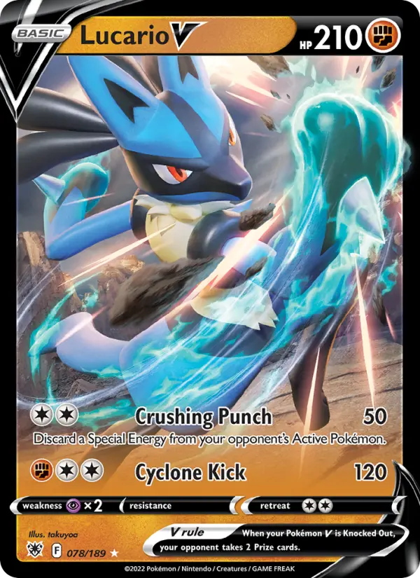 Lucario V Pokémon card