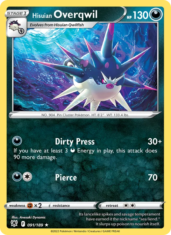 Hisuian Overqwil Pokémon card