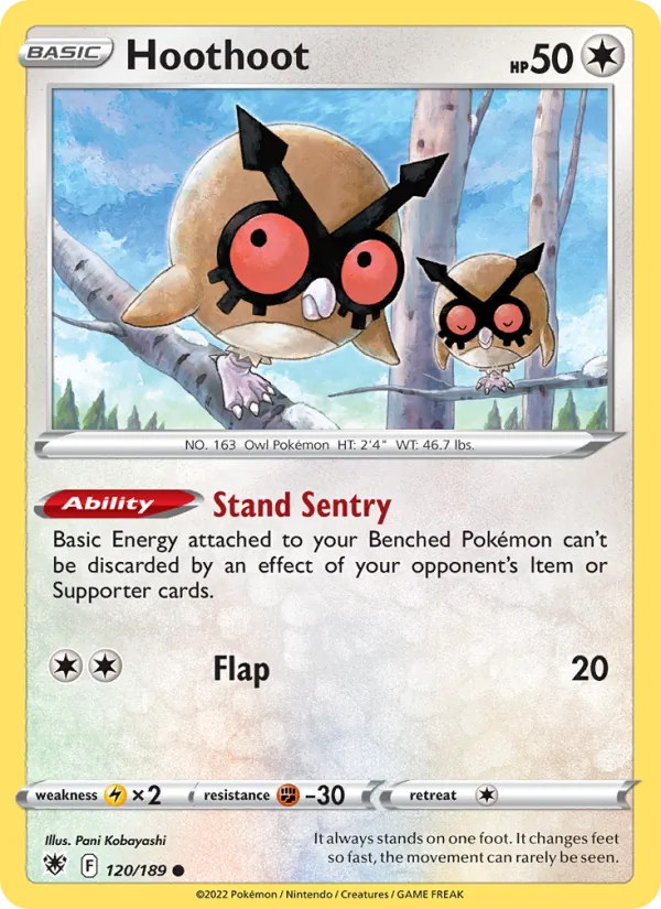 Hoothoot Pokémon card