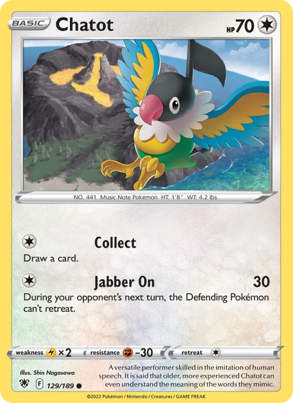 Chatot Pokémon card