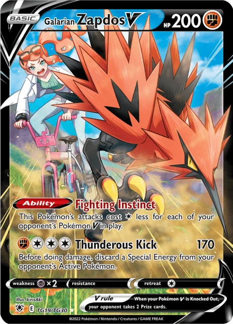 Galarian Zapdos V Pokémon card