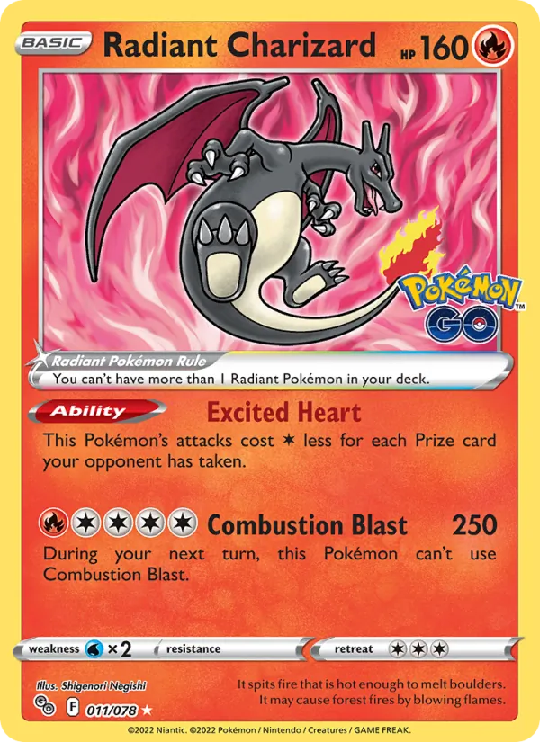 Radiant Charizard Pokémon card