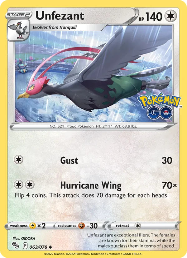 Unfezant card