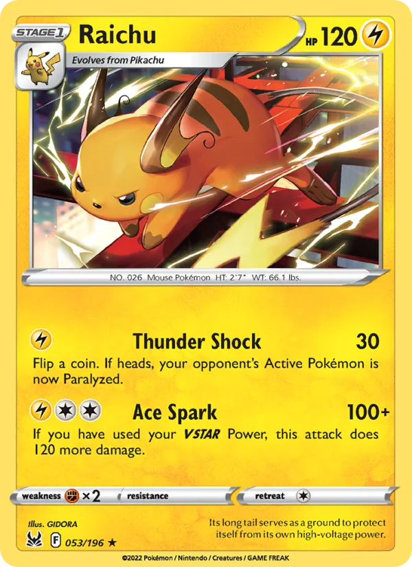 Raichu Pokémon card
