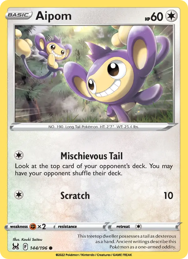 Aipom Pokémon card