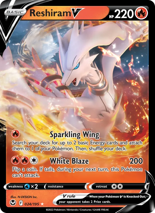 Reshiram V Pokémon card