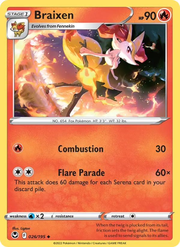 Braixen Pokémon card