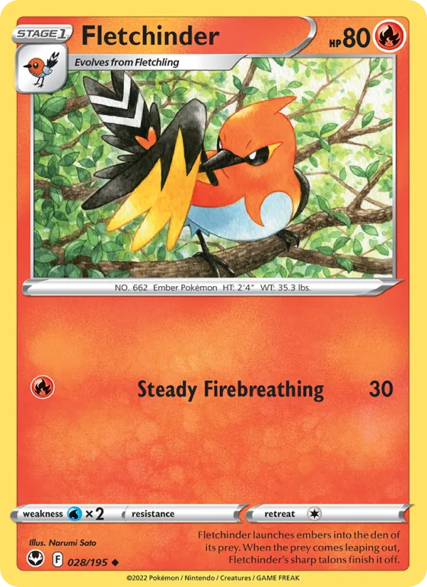 Fletchinder Pokémon card