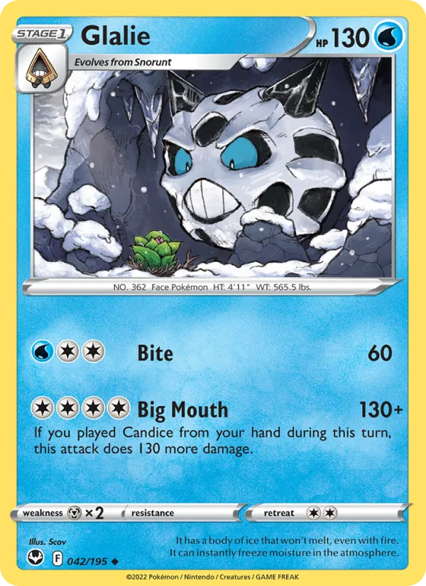 Glalie Pokémon card