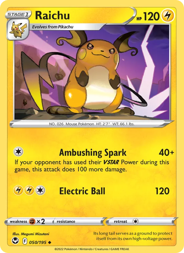 Raichu Pokémon card
