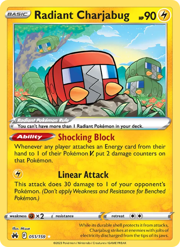 Radiant Charjabug Pokémon card