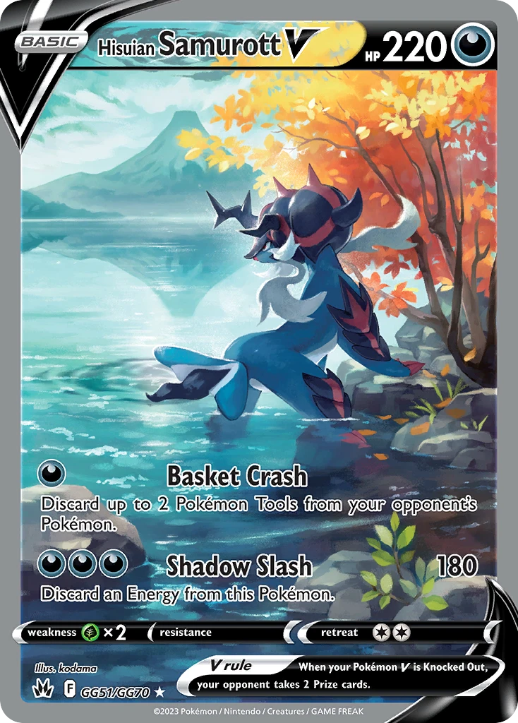Hisuian Samurott V Pokémon card