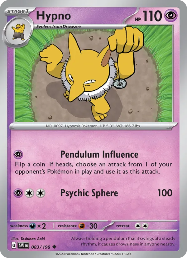 Hypno Pokémon card