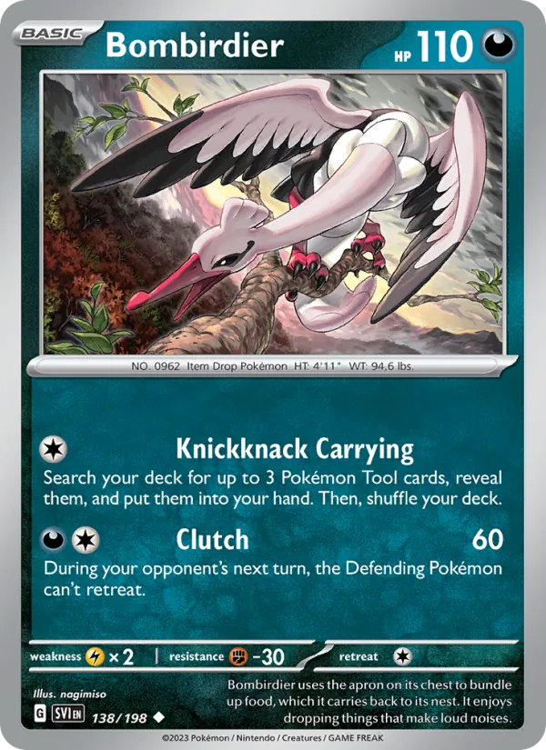 Bombirdier Pokémon card