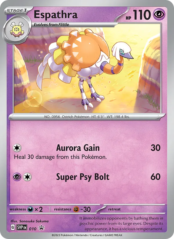 Espathra Pokémon card