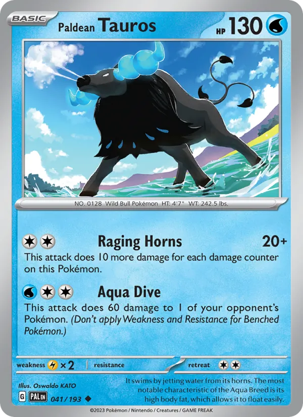 Paldean Tauros card
