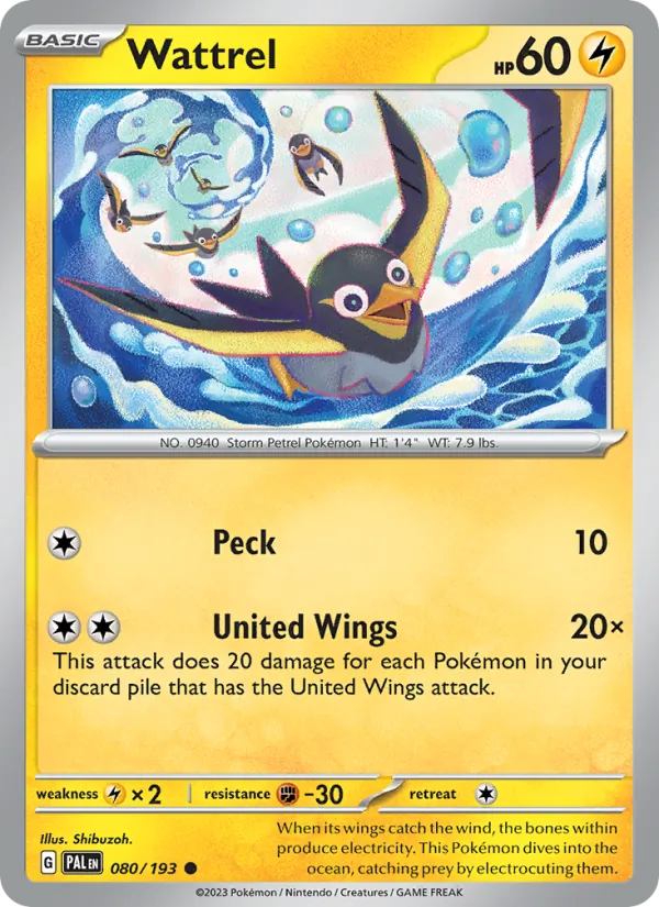 Wattrel Pokémon card