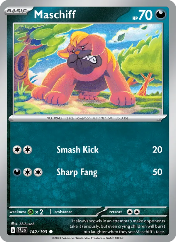 Maschiff Pokémon card