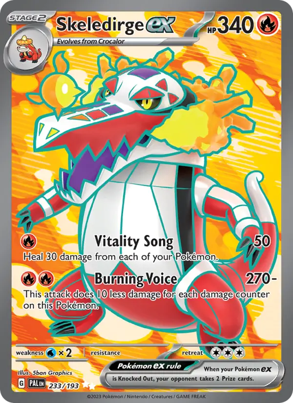 Skeledirge ex Pokémon card