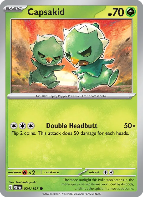 Capsakid Pokémon card