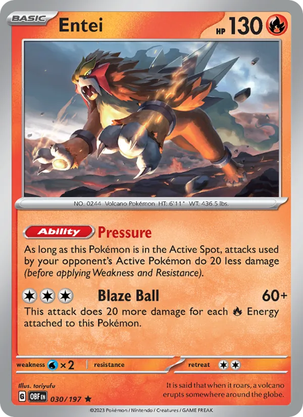Entei Pokémon card