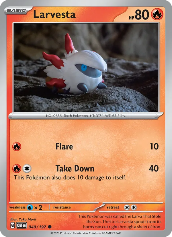 Larvesta Pokémon card