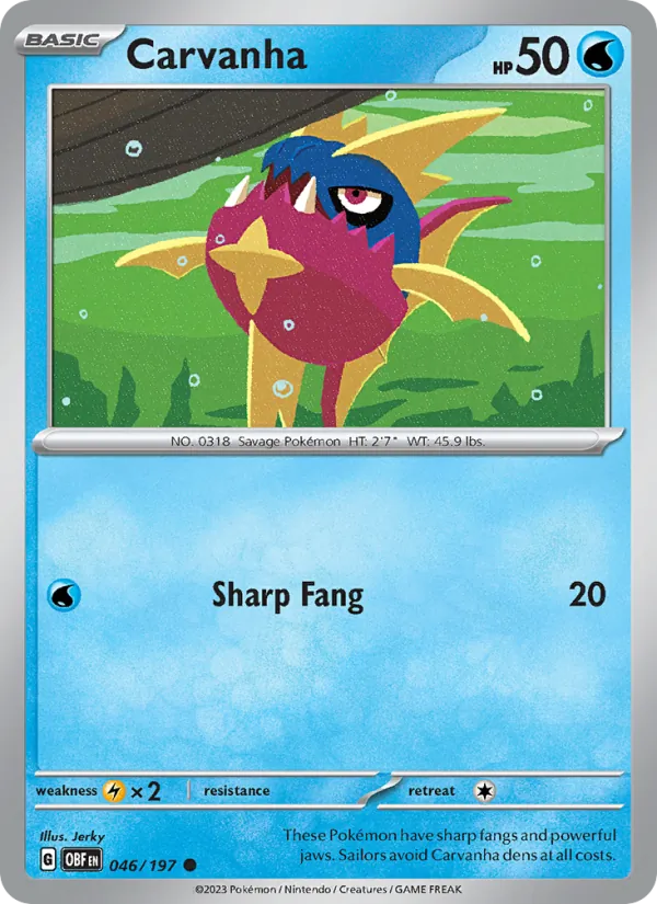Carvanha Pokémon card