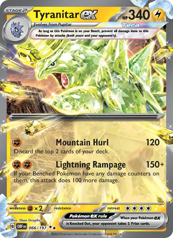 Tyranitar ex Pokémon card