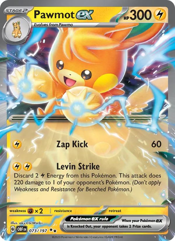 Pawmot ex Pokémon card