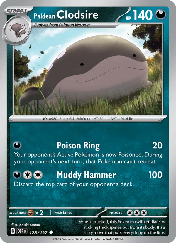 Paldean Clodsire Pokémon card