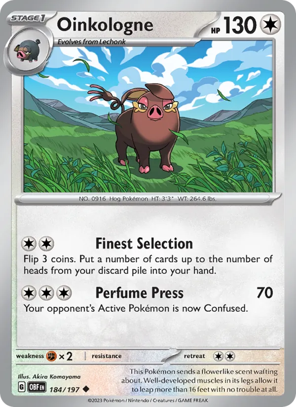Oinkologne Pokémon card