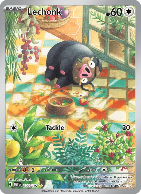 Lechonk Pokémon card