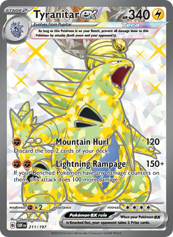 Tyranitar ex Pokémon card
