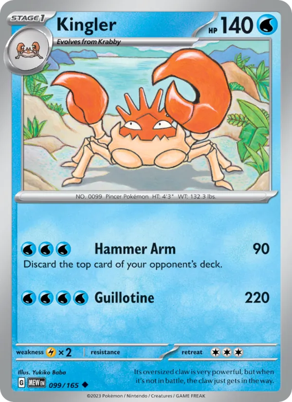 Kingler Pokémon card