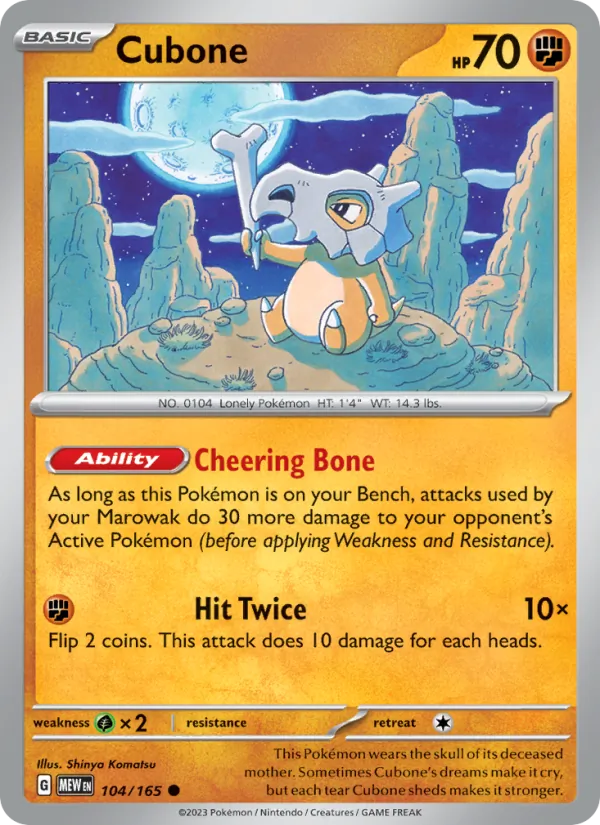 Cubone Pokémon card