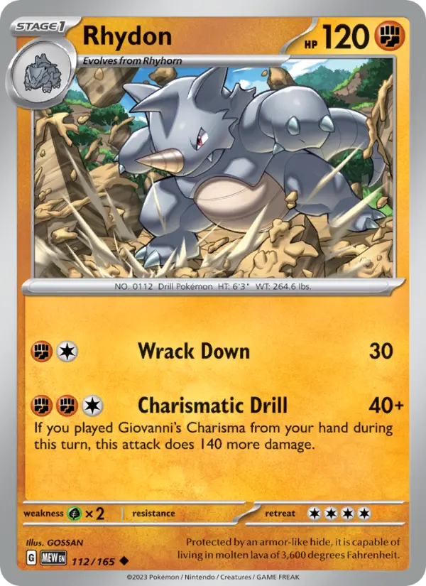 Rhydon Pokémon card
