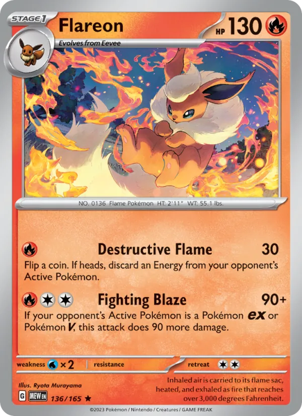 Flareon Pokémon card