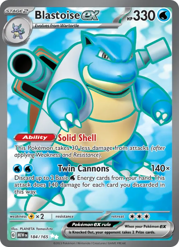Blastoise ex Pokémon card