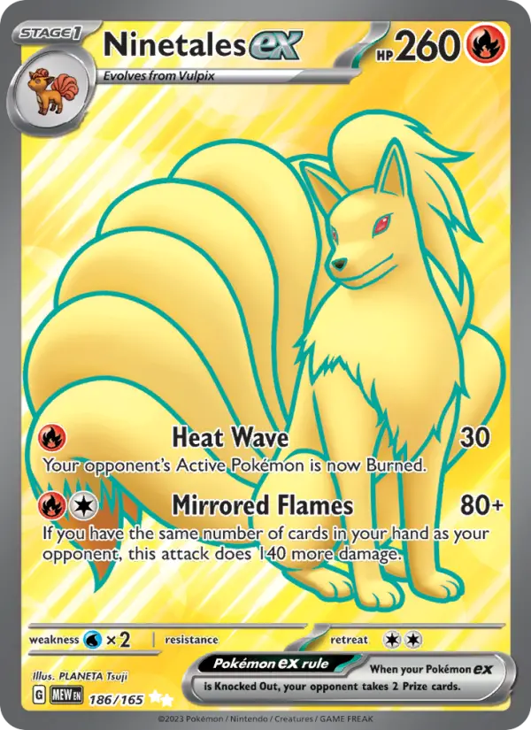 Ninetales ex Pokémon card