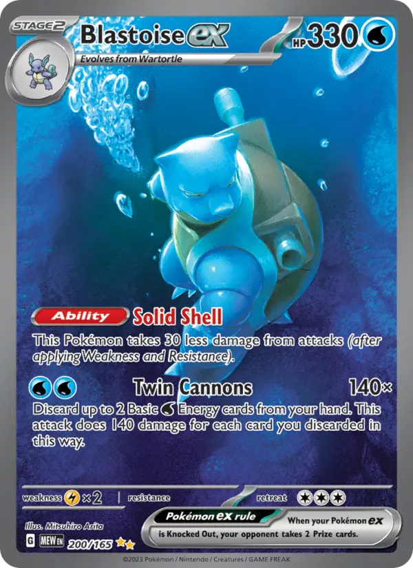 Blastoise ex Pokémon card
