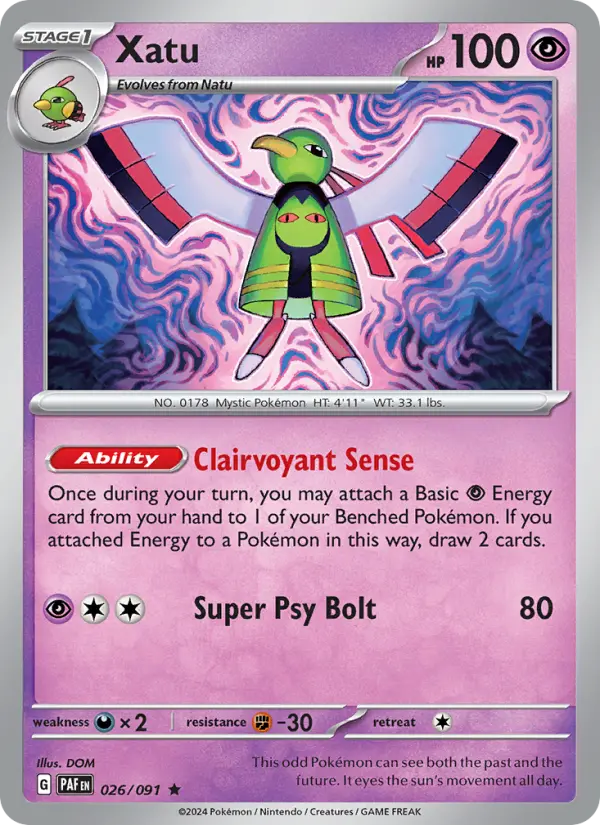 Xatu Pokémon card