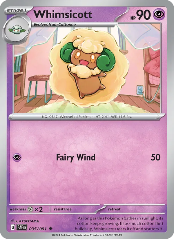 Whimsicott Pokémon card