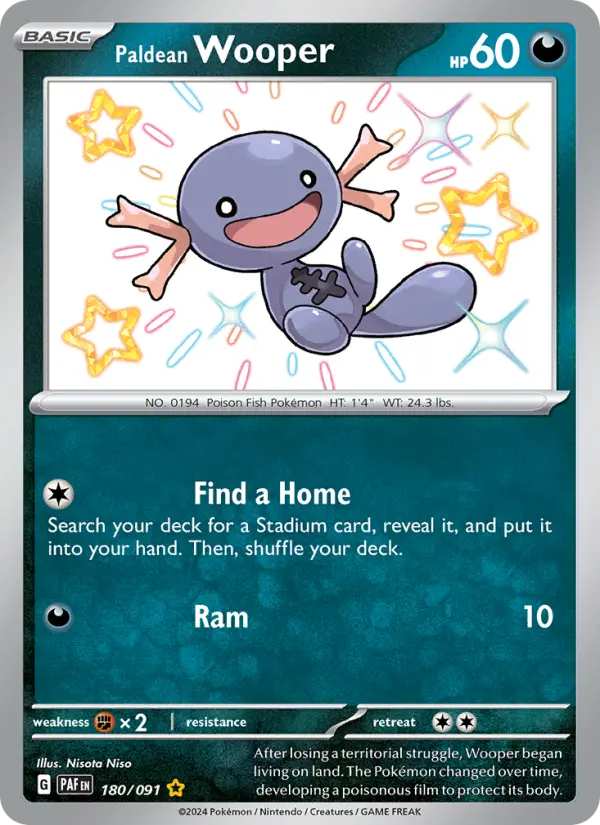 Paldean Wooper Pokémon card