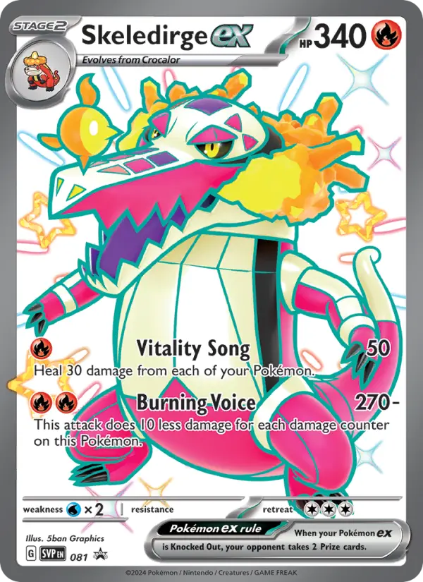 Skeledirge ex Pokémon card