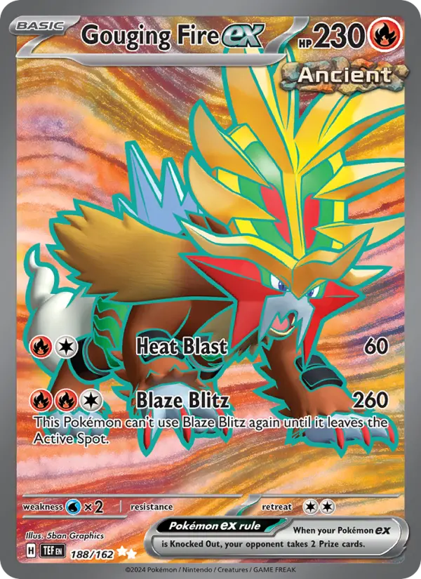 Gouging Fire ex Pokémon card