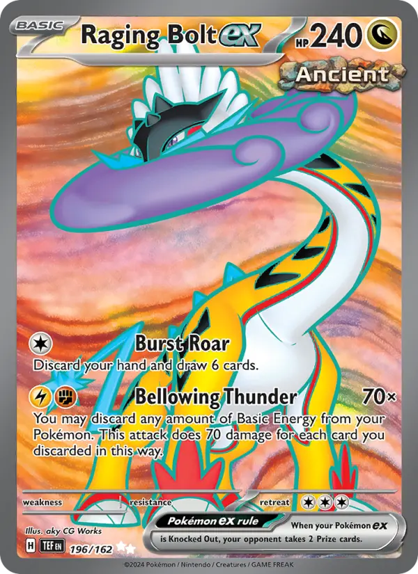 Raging Bolt ex Pokémon card