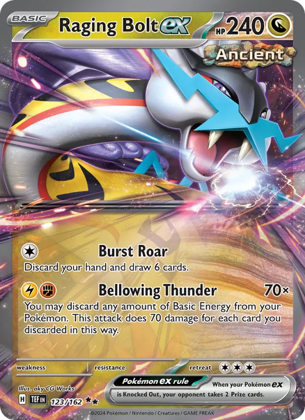 Raging Bolt ex Pokémon card