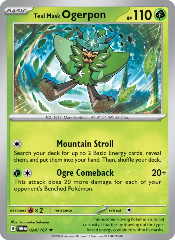 Teal Mask Ogerpon Pokémon card